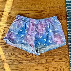 PINK Victoria's Secret Purple and Blue Pajama Shorts